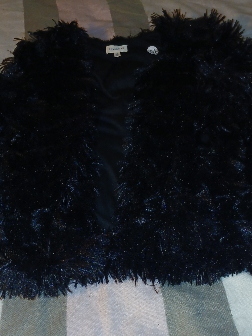 Rewind Black Faux Fur Teddy Jacket